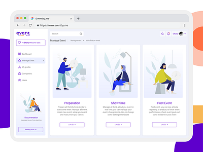 EventByMe - Management Event branding company app design ui ui ux design web