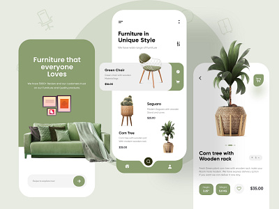 Furniture App Design agency app design digital illustration interface minimal mobile app mobile app design mobile apps mobile design mobile ui design mobileapp mobileappdesign mobileapps project ui uiux ux ux ui design