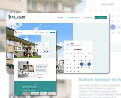 Accommodation Website accommodation branding figma full page graphic design green logo teal ui we website wordpress