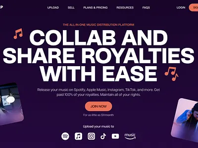 Offstep Hero Redesign bigtext bigtype design hero hero section modern music orange purple trendy web design website design