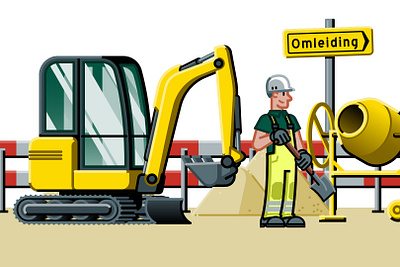 Groundworks vector illustration character illustration vector vector illustration