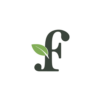 F letter Design with Leaves (Unused) banding banding design f icon f letter f letter logo f with leaves logo marke minimal logo modern