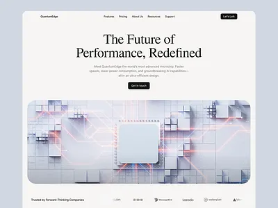 QuatumEdge Landing Page figma landing page minimalist modern quality tech ui ui design webdesign website