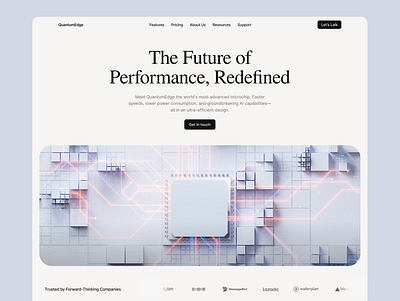 QuatumEdge Landing Page figma landing page minimalist modern quality tech ui ui design webdesign website