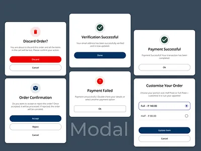 Modals & popups — UI acceptreject order digital pos uiux