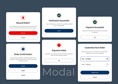 Modals & popups — UI acceptreject order digital pos uiux