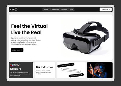 Vr website. Web design design figma hero section ui vr vr helmet vr website web design website