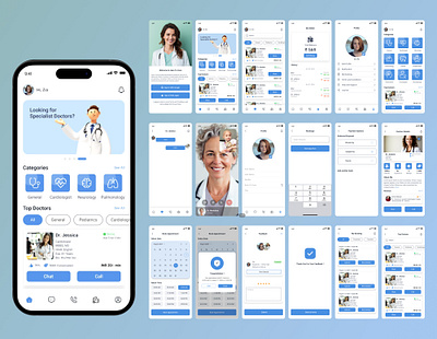 Healthcare Application UI adobexd appdesign figma graphic design logo prototype ui uiux user interface