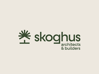 Skoghus Architects & Builders architect branding builder cabin forest home house identity logo tree