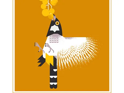 White Eared Bulbul audubon berries bird character design flight flutter fly fruit geometric illustration texture vector
