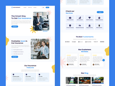 Car Insurance Web Landing Page design home screen mobile ui ui ux