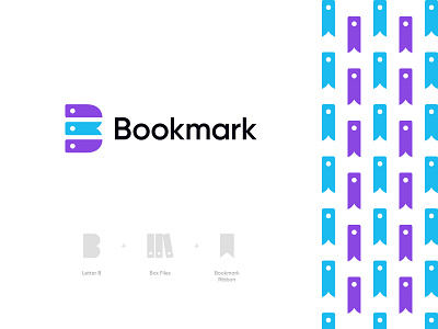 Bookmark Logo Design: Letter B + Box Files + Bookmark Ribbon book book logo bookmark bookmark logo boxfile branding creative logo education logo letter b library library logo logo logo design logo designer mark modern modern logo ribbon school logo student