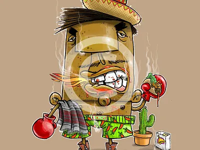 "Juan Mean Bean" characterdesign childrens illustration design digital art drawing illustration
