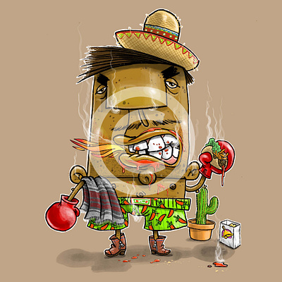 "Juan Mean Bean" characterdesign childrens illustration design digital art drawing illustration