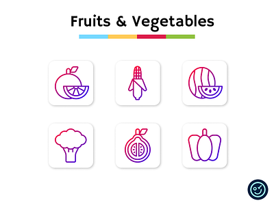 Fruits & Vegetables icon pack design fruits icon icon design icon set iconography icons illustration ui vegetables