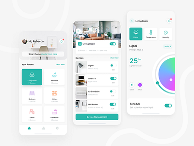 Smart Home Application app application device control device managment home light light app light control minimal smart smart app smart home ui ux