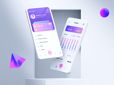 Digital Wallet Concept app application card chart credit card data design digital e wallet graphs inspiration minimal mobile pay payment ux wallet