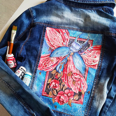 hand painted denim jacket