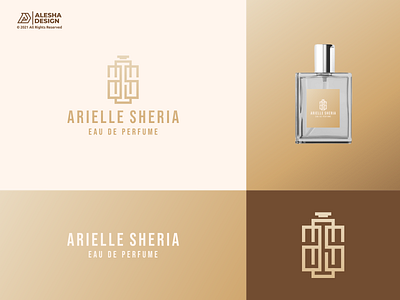 AS letter + Perfume Bottle Logo Design alesha design apparel awesome bottle design elegant gold initial initials inspirations letters logo perfume vector