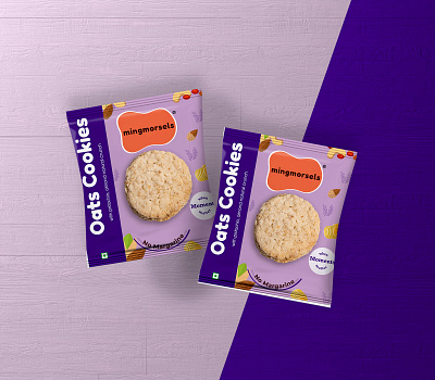 Oats Cookies Sachet branding business design graphic design mockup package design pro product sachet