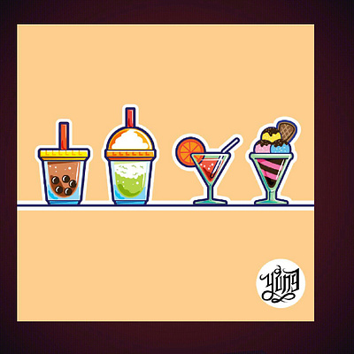 Beverages flat icons design beveragesicon beverageslogo bubbletea cocktail cute design drinksicon drinkslogo flatdesign flaticon icecream icondesign logo logodesign matchalatte vector