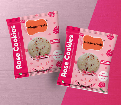 Rose Cookies Sachet branding business cookies design mockup package design product packaging sachet