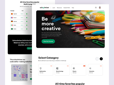 schoolmixer-online courses: home page branding concent courses e learning edtech education educational landing page minimal online class online courses online education product design product page ui ui design ux web design website website design