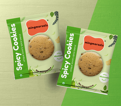 Spicy Cookies Sachet branding business cookies design mockup package design product design sachet