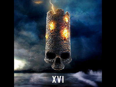 Tarot Card : XVI - THE TOWER 3d card collectible colorful design digital illustration graphicdesign illustration nft nftart tarot