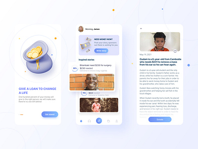 Concept finance charity app for borrower borrower finance financial lender story