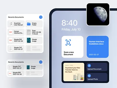 ScanHub - iOS Widgets design documents figma file ios quick access scanhub ui widgets