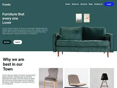 Furniture website UI Landing page app branding design icon illustration logo typography ui ux vector