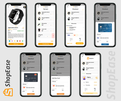 Mobile Shopping Application addtocard app branding checkout design gateway graphic design mobile mycard online payement shopping ux