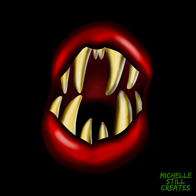 Halloween Already? Sexy Vamp Lips beauty face illustration