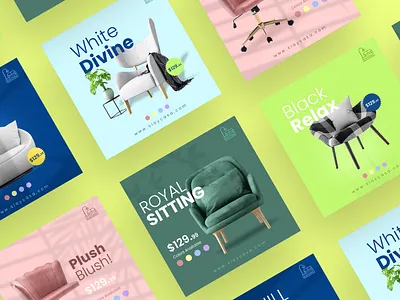 Social Media 2021 Part-2 adobe photoshop advertising branding furniture marketing minimaldesign modern social media