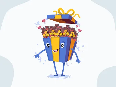 Chocolate Box Emoji Design cartoon character chocolate chocolate box creative cute emoji graphic design illustration minimal vector