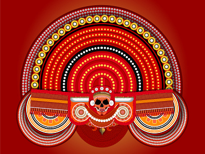 Theyyattam - Indian Classical Dance, North Kerala state, India adobe xd adobe xd illustration art art work culture dance folk illustration india indian classic kerela performace theyyam