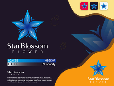 Star Bolssom flower blossom blue brand design branding business logo closeup creative creative logo flower garden graphic design japanese blossom flower logo design logotype marketing minimalist modern logo nature paper flowers unique