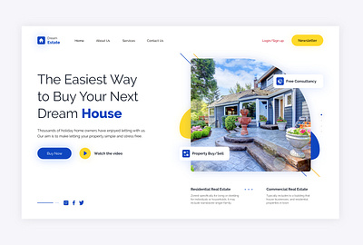 Real Estate Landing Page ui behance branding design dribble flat design for sale graphic design homepage illustration landing page ui mockup modern ui motion graphics real estate ui user experience user interface ux website ui wireframe