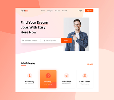 Find Job Landing Page job job find landing page web design website