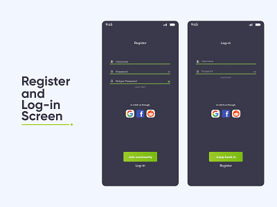 Log-in/Register screen of an app app appdesign dailyui graphic design illustrator login photoshop register xd