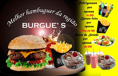 Cartaz de Hamburguer design typography