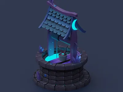 Magic well 3d 3d art 3d well blender blender 3d blender3d blender3dart low poly magic well