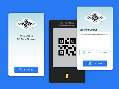 QR Code Scanner App app logo mobile app qr qr code scan scanner ui design ux