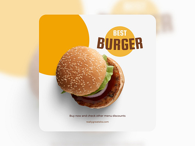 White and Yellow Best Burger Instagram Post balikucreative branding burger canva clean design elegant fast food fnb food graphic design illustration ingredient instagram junk food minimalist modern restaurant