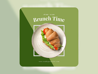 Green Brunch Time Instagram Post branding brunch canva design dessert feed fnb food graphic design illustration instagram marketing modern post restaurant