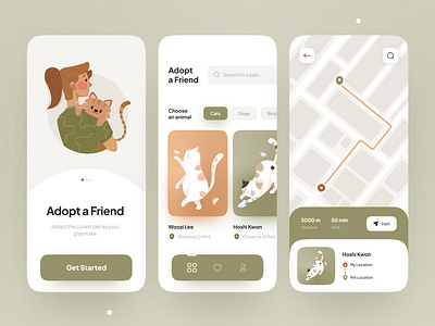 Pet Adoption App dailyui design graphic design illustration minimal mobile app trends ui ui design ux