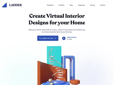 Ladder Landing Page 3d design ui web