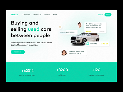 Header - Used cars' website animation car ecommerce exploration header home landing landingpage page product design redesign used user ux