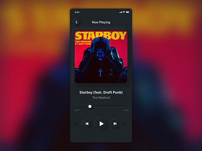 Neumorphic Music Player 3d animation app art blur branding dailyui design graphic design illustration logo mobile app motion graphics music music player ui ux vector